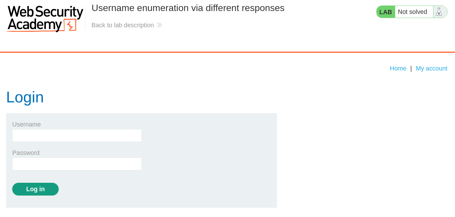 Login page of lab instance