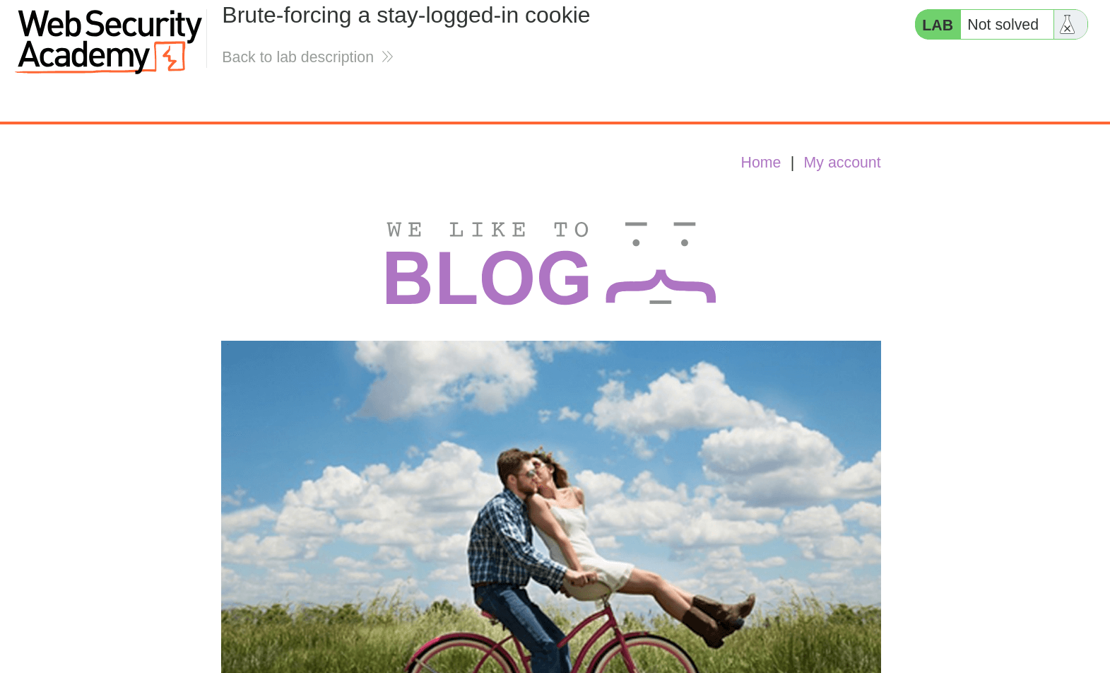 Initial inspection of PortSwigger authentication lab with login interface