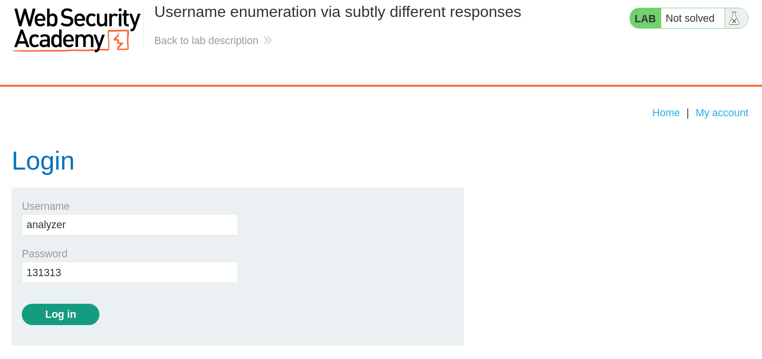 Login form filled with discovered credentials