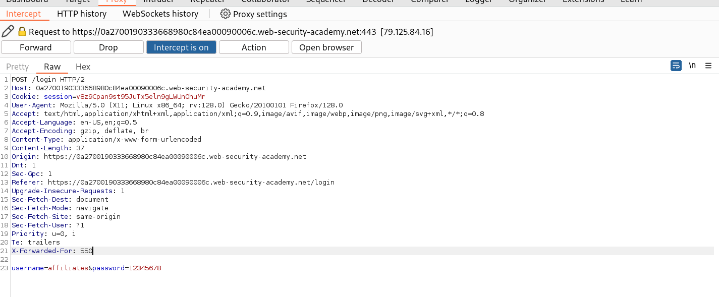 Login attempt with discovered credentials