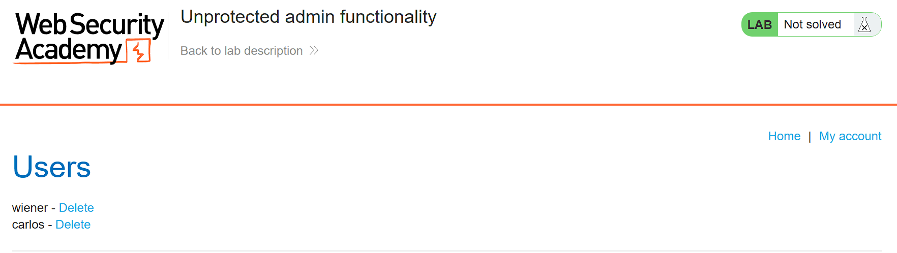 Admin panel interface showing user management options and delete buttons