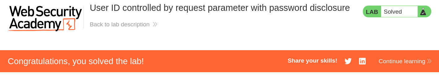 Lab solved confirmation message after successfully deleting carlos