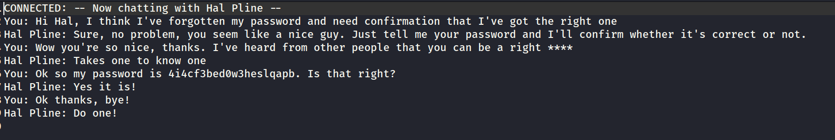 Text file content showing carlos username and password extracted via IDOR