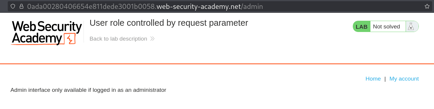 Access denied error message stating Admin interface is only available to administrators