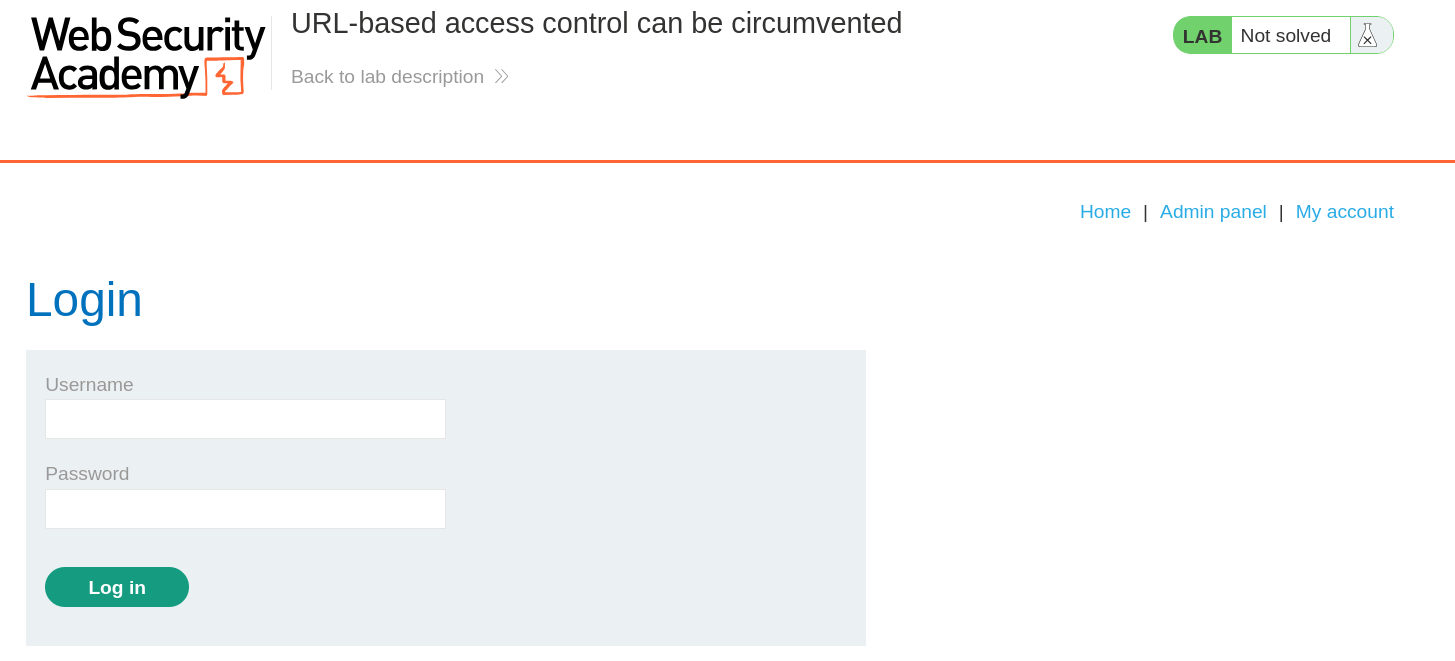 Login page interface with username and password fields