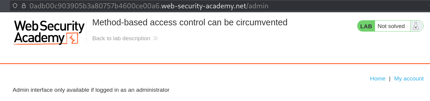 Access denied page when clicking Admin Panel link due to restricted access