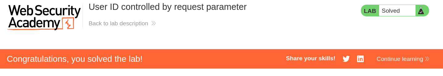 Lab solved confirmation message after submitting carlos API key