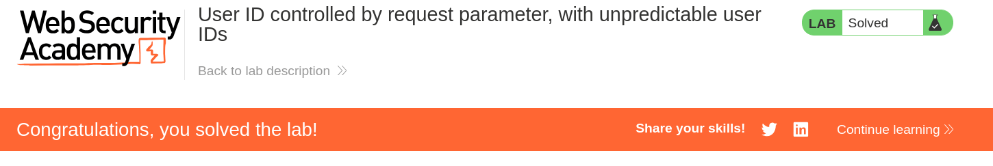 Lab solved confirmation message after submitting carlos API key