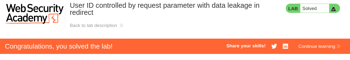 Lab solved confirmation message after submitting carlos API key