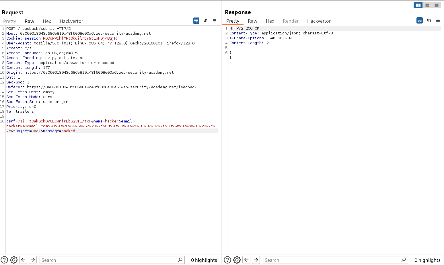 Successful blind OS command injection causing 10 second delay confirming server-side command execution