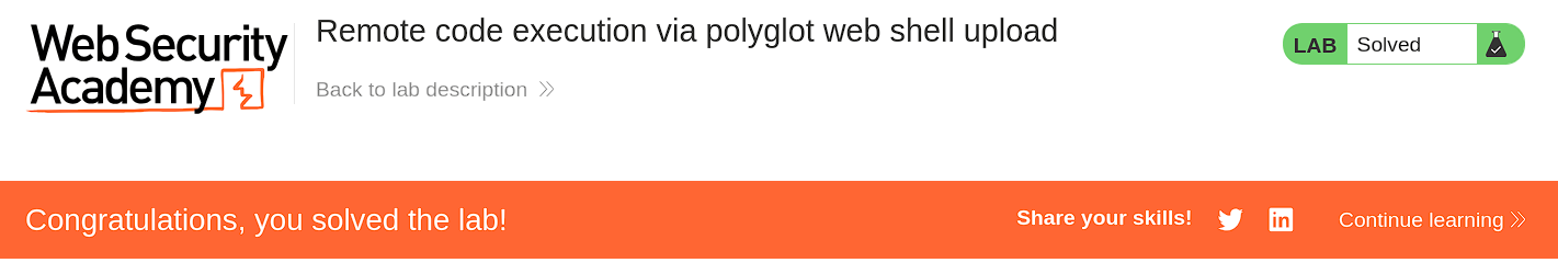 Lab solved confirmation message displaying after submitting correct secret