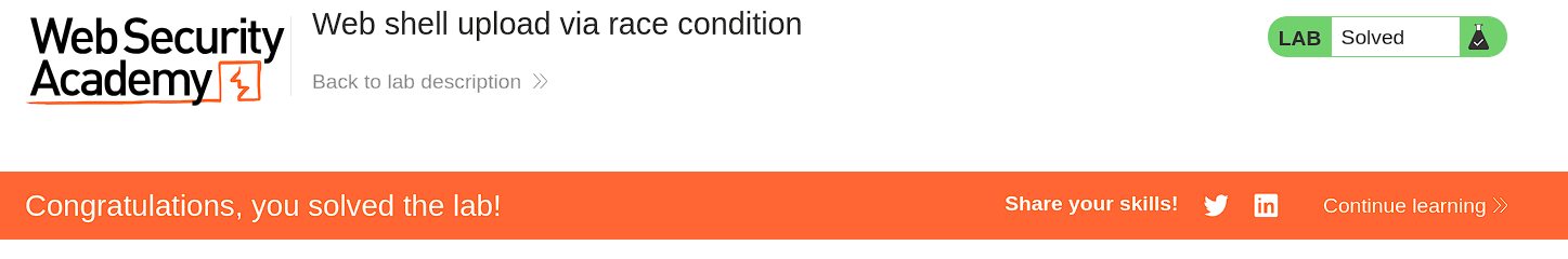 Lab solved confirmation message after submitting correctly extracted secret