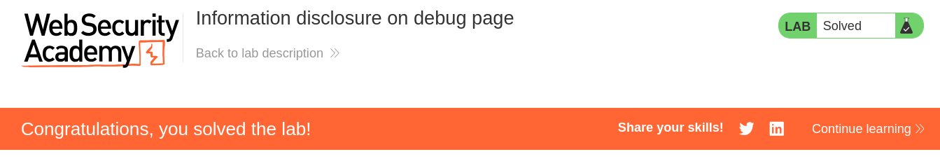 PortSwigger Lab solved confirmation after submitting key