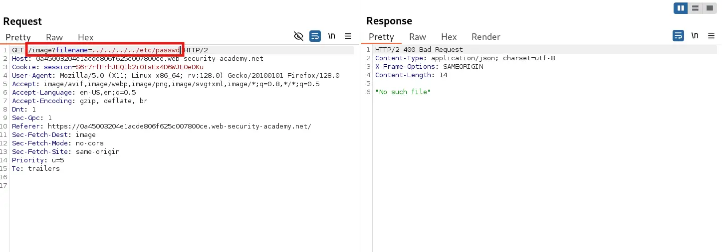 Path traversal payload using ../ blocked by server in BurpSuite Repeater