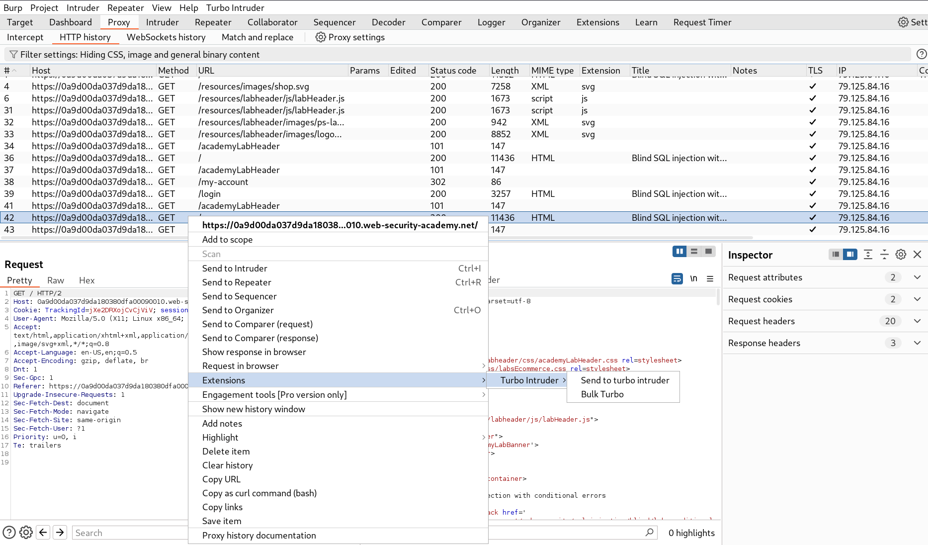 BurpSuite context menu option to send request to Turbo Intruder