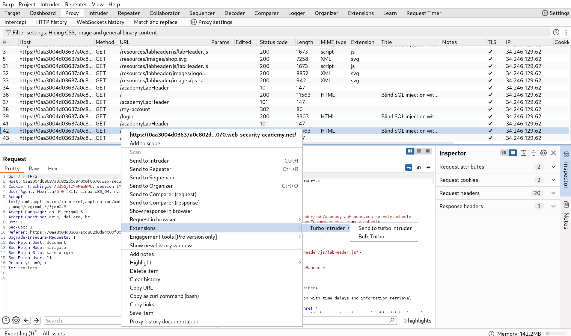 BurpSuite context menu option to send request to Turbo Intruder