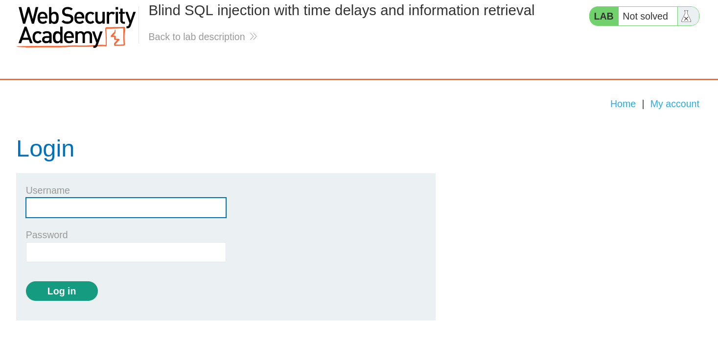 Login page of PortSwigger vulnerable shopping lab