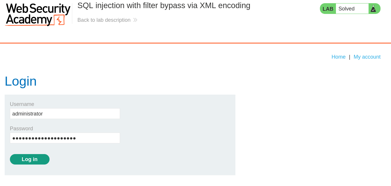 Login page with administrator credentials entered after successful password extraction