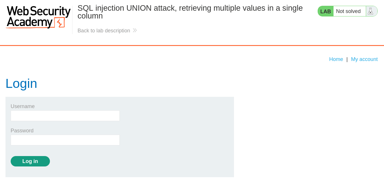 Login page of the vulnerable web application