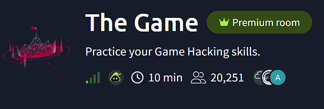 TryHackMe room banner for The Game reverse engineering challenge